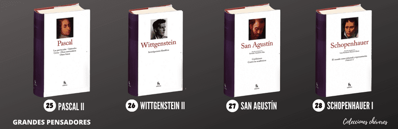 coleccion grandes pensadores, Pascal II, Wittgenstein II, San Agustín, Schopenhauer I