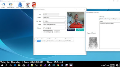 Biometric Fingerprint Employee Enrolment
