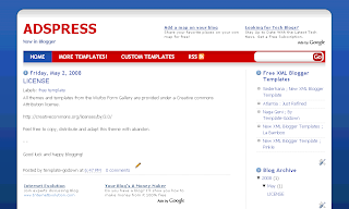 AdsPress - Free Blogger Template - Free Blogspot Template - 2 column, Adsense ready, red, white and blue