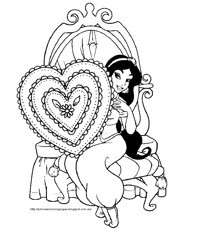 VALENTINE'S DAY COLORING BOOK PAGES DISNEY PRINCESS title=
