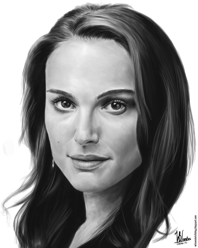 Digital painting of Natalie Portman, using Krita 2.7 Alpha.