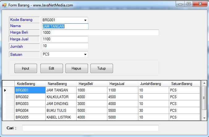 Cara Memunculkan Data Jika ComboBox Di Klik - VB .Net