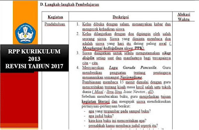 Download Contoh RPP Kurikulum 2013 Format Terbaru Tahun Ajar 2017/2018