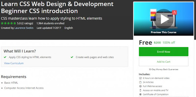 [100% Off] Learn CSS Web Design & Development Beginner CSS introduction| Worth 200$