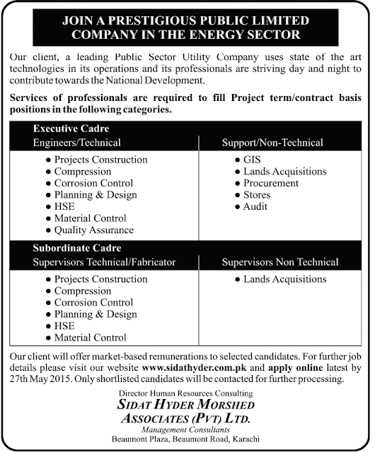 Jobs in Leading Public Sector Utility Company