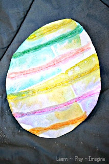 Simple Easter egg craft for kids - absorption art