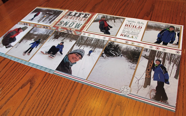 Snowshoeing Scrapbook page winter Simple Stories Snow Patrol