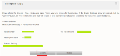 Motilal Oswal Mutual Fund - Redeem