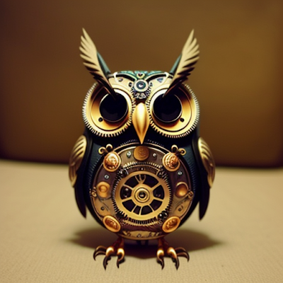 Steampunk Clockwork Owl Statue Miniature 3D amazingwallpapersa blogspot com (33)