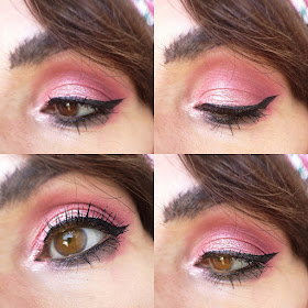 detalle de ojo en zoom look rosa