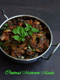 Mushroom masala-Chettinad Style, Chettinad Kaalan Curry