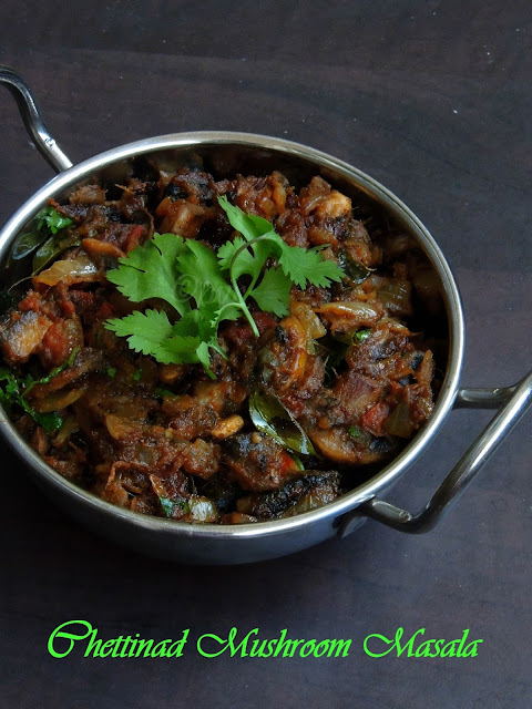Mushroom masala-Chettinad Style, Chettinad Kaalan Curry