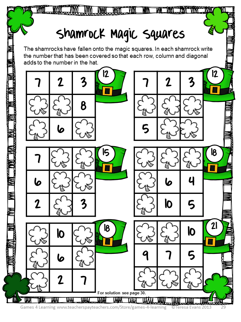 Fun Games 4 Learning: St. Patrick's Day Math FREEBIES