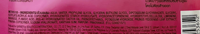 Garnier Hydra Bomb Sakura Glow Super Hydrating Pinkish Glow Serum Mask Ingredients