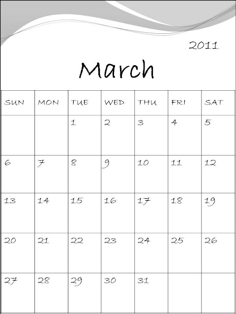 calendars 2011 march. March 2011 Calendar (Mar 2011)