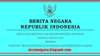 Update, Permenlu Nomor 3 Tahun 2019 Perihal Panduanumum Korelasi Luar
Negeri Oleh Pemerintah Daerah