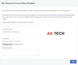 Facebook Appeal for disabled Account 