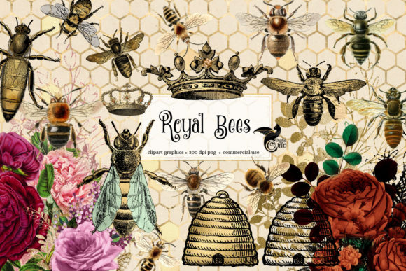 Royal Bees Clipart