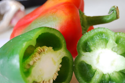 peppers, veggies, cooking