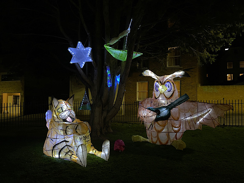 The Owl and the Pussycat installation | Gravesham Light Festival