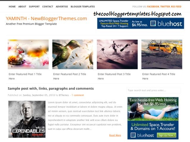 Yaminth Blogger Template 2013