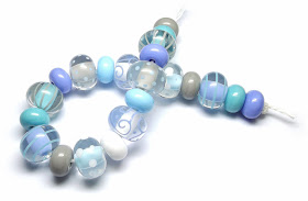 Lampwork glass 'Cool' beads by Laura Sparling