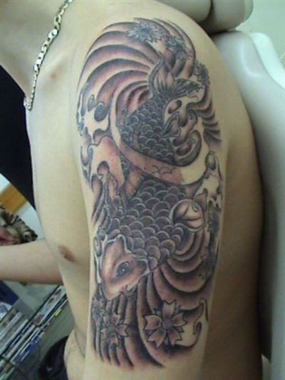 Koi Fish Tattoos on Sleeve