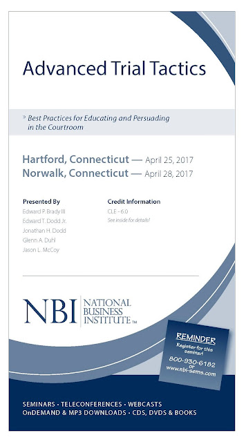 Jason L. McCoy, Vernon Connecticut  Advanced Trial Tactics - Hartford, Connecticut — April 25, 2017