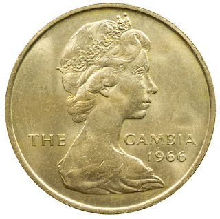 Gambia Coins 4 Shillings 1966 Queen Elizabeth II