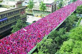Pink Warriors in protest for their social security