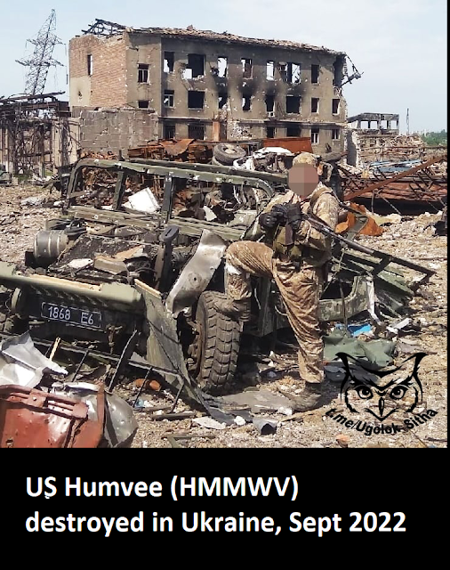 US Humvee destroyed in Ukraine
