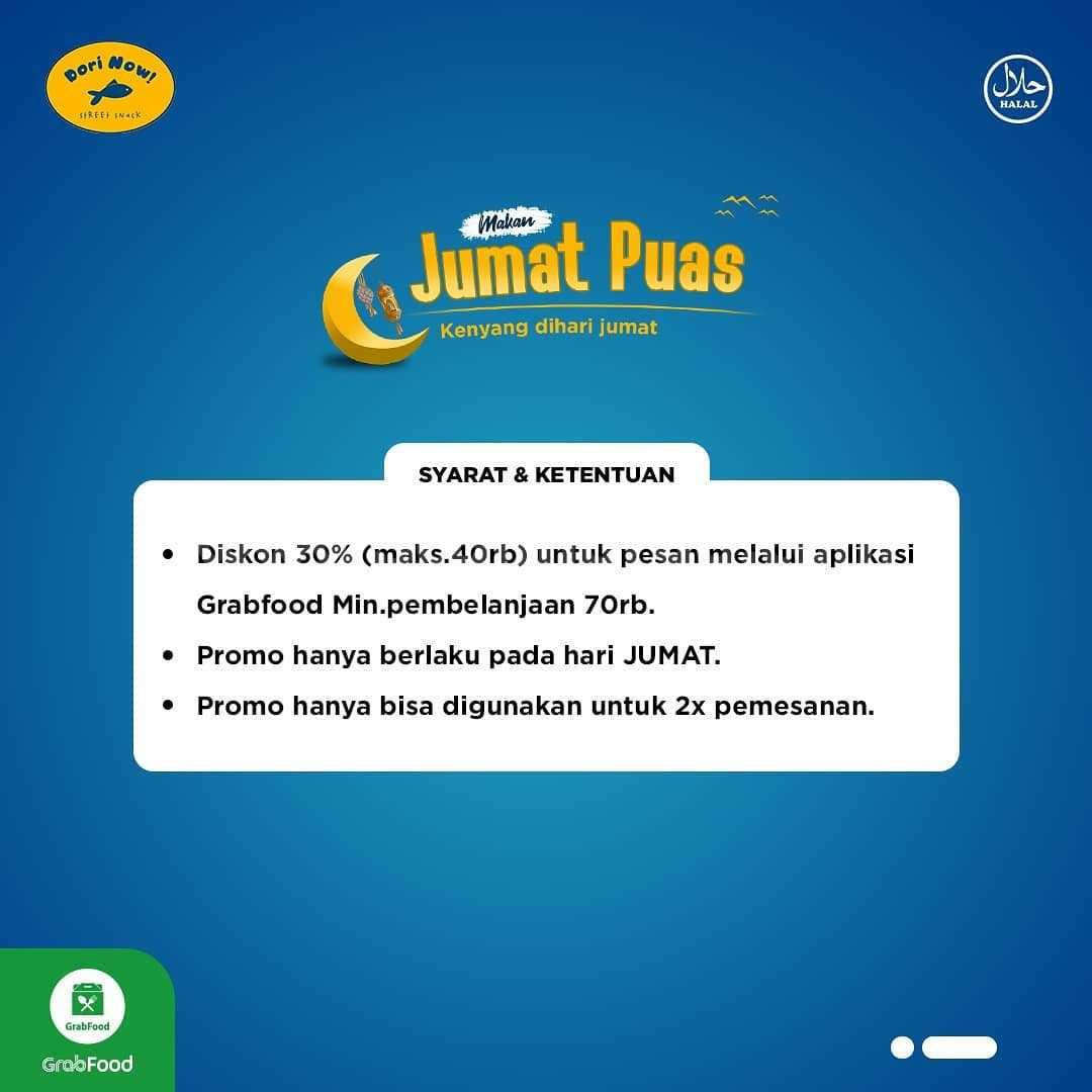 Promo DORI NOW Makan Jumat Puas Diskon 30%