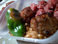 Meatball Yakisoba with Stuffed Bell Pepper