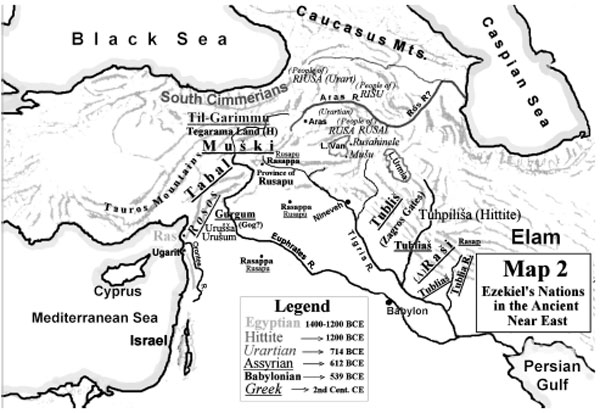 Карта народов из пророчества Иезекииля