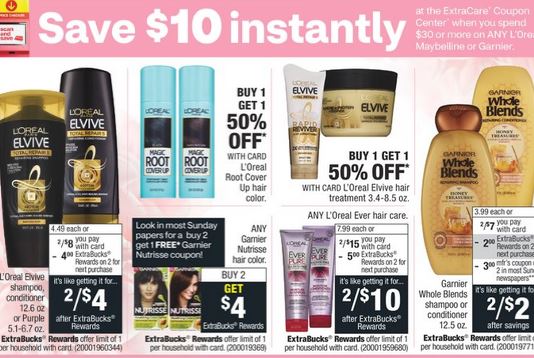 cvs coupon freebies shampoo loreal garnier