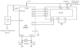 Digital Thermometer circuit Microcontroller