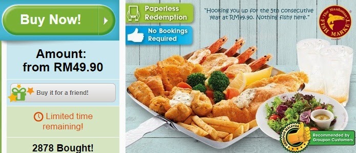 Manhattan FISH MARKET Flaming Seafood Platter offer, groupon malaysia, Penang, discount, offer