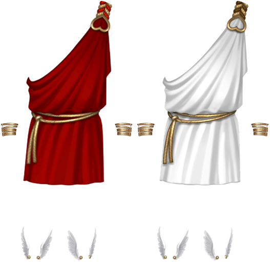 Cupid's Toga in Red, White - Male