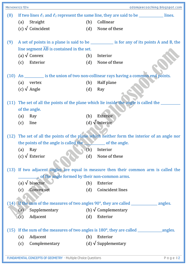 fundamental-concepts-of-geometry-mcqs-mathematics-10th