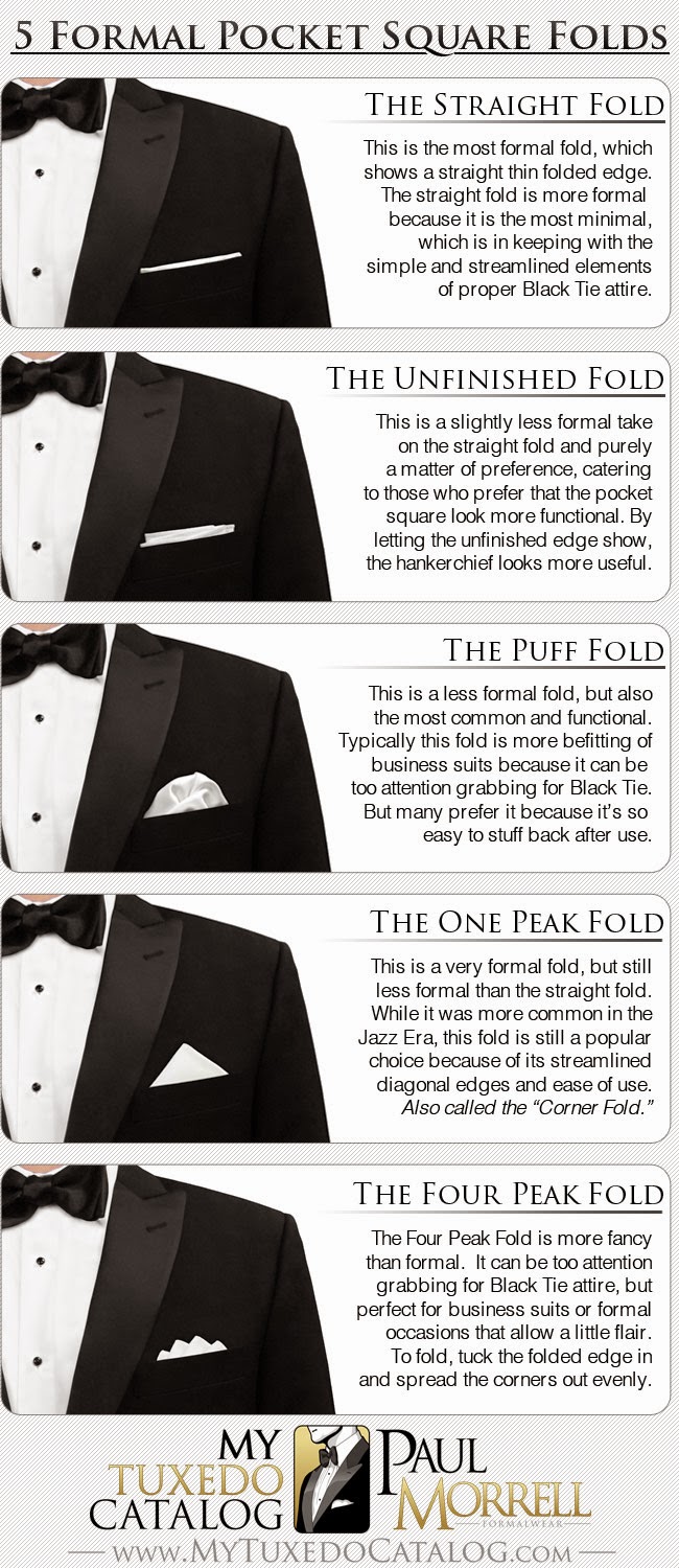 Five Formal Pocket Square Folds