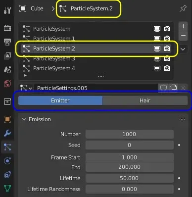 Blender Particle System Panel