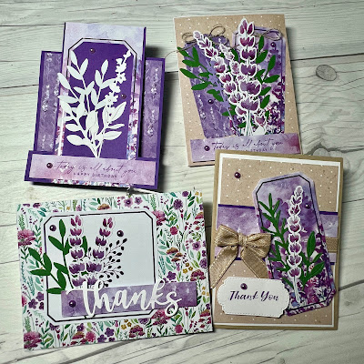 Four Lovely Lavender Paper Pumpkin Kit Alternative Card ideas