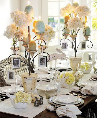 easter dining table decoration for holiday