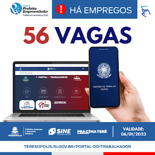 Programa ‘Emprega Terê’: Teresópolis tem 56 vagas de emprego