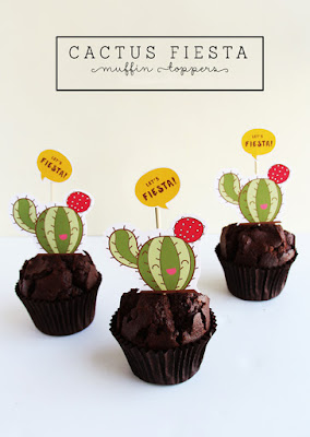 free printable cactus cupcake toppers