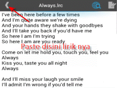 cara menampilkan lirik lagu di android offline