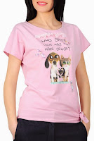 Tricou roz din bumbac cu imprimeu animalute D1900CP (Ama Fashion)
