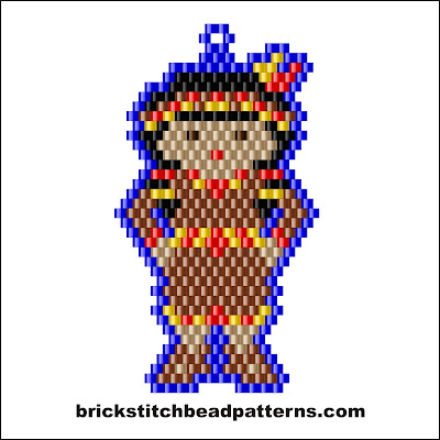 Free Thanksgiving brick stitch seed bead pattern color chart