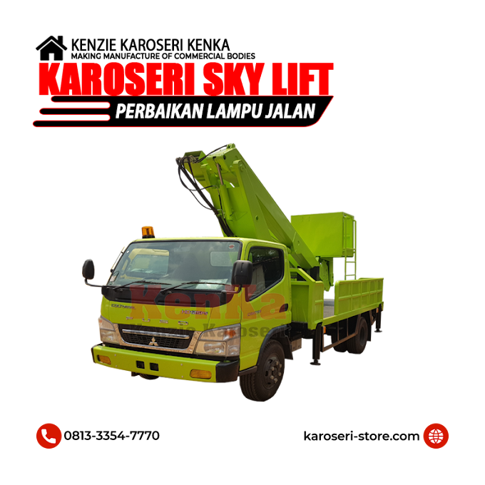 Pembuat Karoseri Sky Lift - Unit Perawatan Lampu Jalan