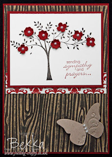 Stunning Sympathy card featuring the Stampin' Up! Core'dinations Card Stock by Bekka at www.feeling-crafty.co.uk